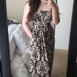 Damask Floral Maxi Dress